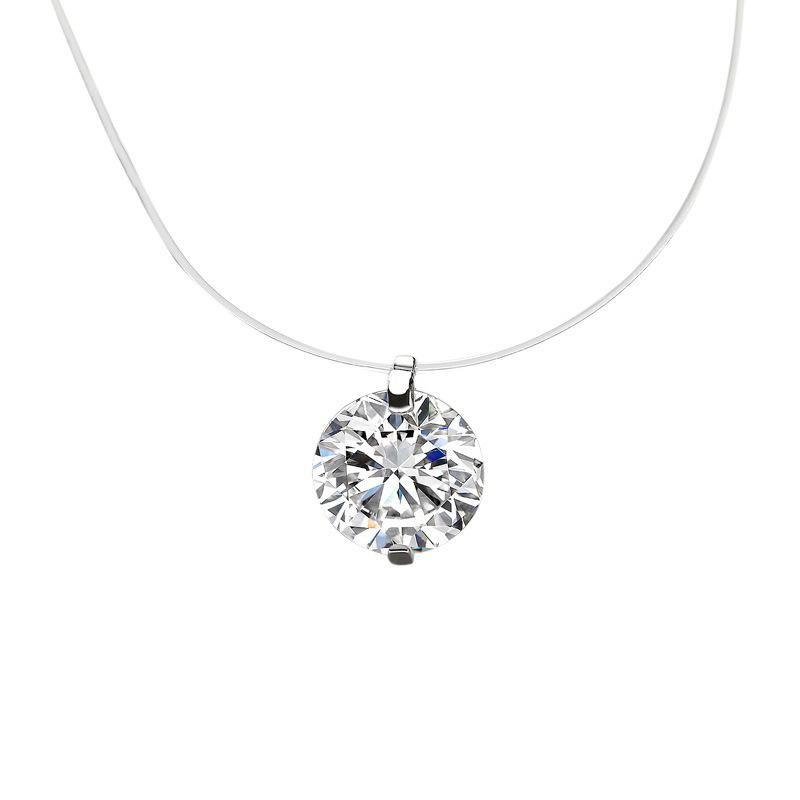 

Pendant Necklaces Fashion Simple Geometric Women Wedding Party Chain Necklace Sliver Crystal Zircon Pearl Jewelry Gifts