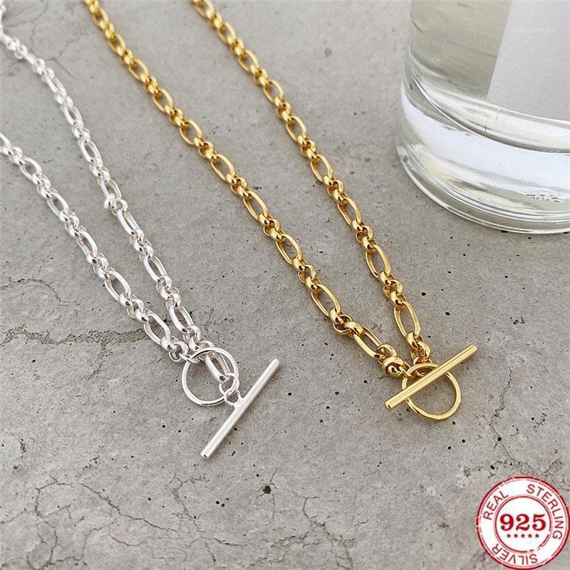 

Chains YIKUF88 S925 Sterling Silver Women Necklace Pearl Chain TO Buckle Female For