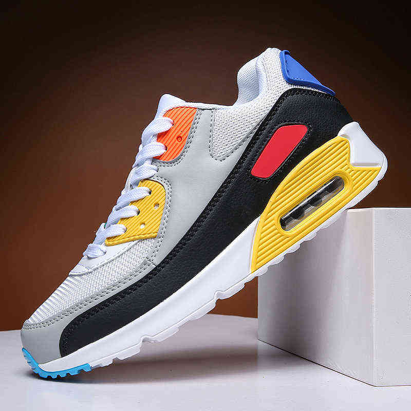 

Damyuan Unisex Air Cushion Sneakers 36-47 Men's Mix Color Casual Shoes Women Fashion Jogging Lovers Sneakers Big Size Men Shoes H1122, Whitered