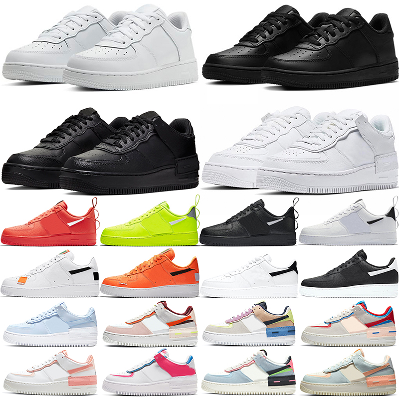 

designer sneakers men women casual shoes classic Triple White Black Flax Utility Red mens trainers platform shoe, #14 black white 36-45