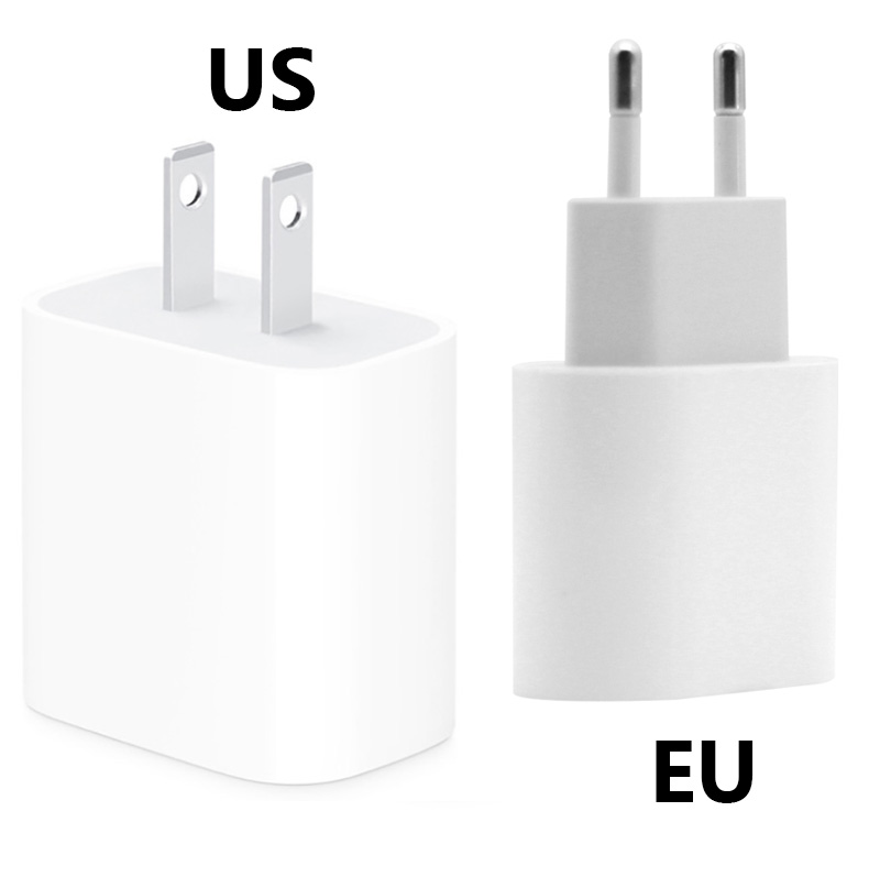 

PD 20W 18W Fast Safety Charger for iPhone 12 11 Original Logo EU/US Plug USB-C Type-C Port Home Charging Adapter Quick Chargers No Retail Bo