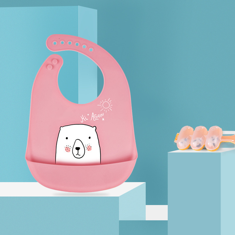 

Bibs & Burp Cloths Cartoon Prints Kids Silicone Baby Children Adjustable Waterproof Boy Girl Feeding Tools Stuff For Newborn XLGJ