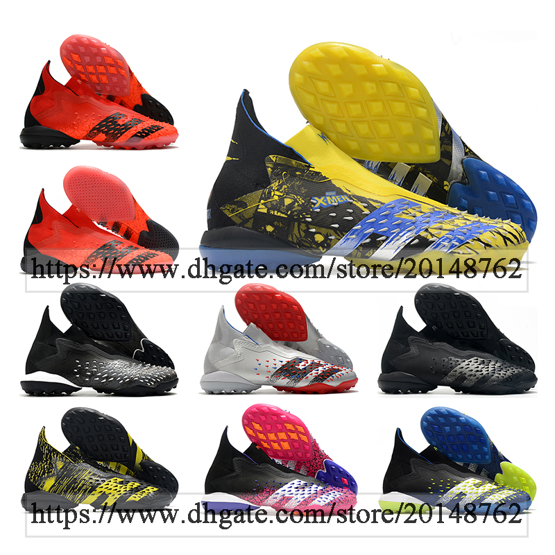 

GIFT BAG Mens High Tops Football Boots PREDATOR FREAK + IC TF Cleats POGBA Tango 21 IN Laceless Trainers Indoor Turf Soccer Shoes, Color 1