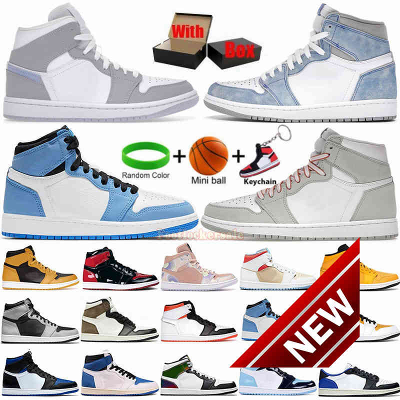 

2022 Jumpman 1s Mens Basketball Shoes 1 Unc Twist Dark Mocha University Blue Black Wolf Grey Hyper Royal Design Pollen Seafoam Sports Sneakers, Customize