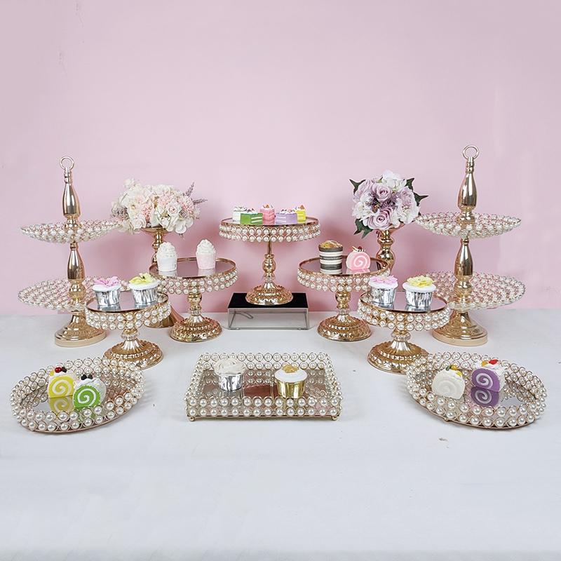 

Other Bakeware 8pcs Mirrors Cake Stand Decorating Wedding Cupcake Pearl Suit
