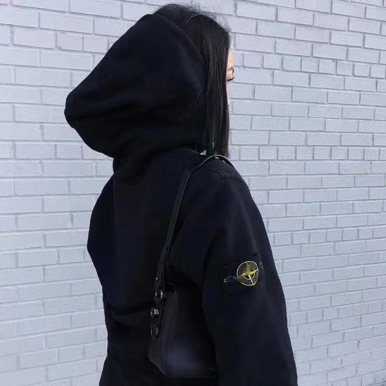 

designer Men and women fashion Stone 21fw loose armband zipper sweater trend Island cardigan hoodies, Black