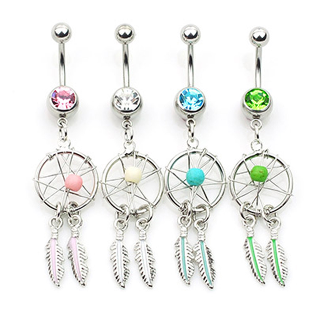 

D0786A Dream Catcher Belly Navel Button Ring Mix Colors
