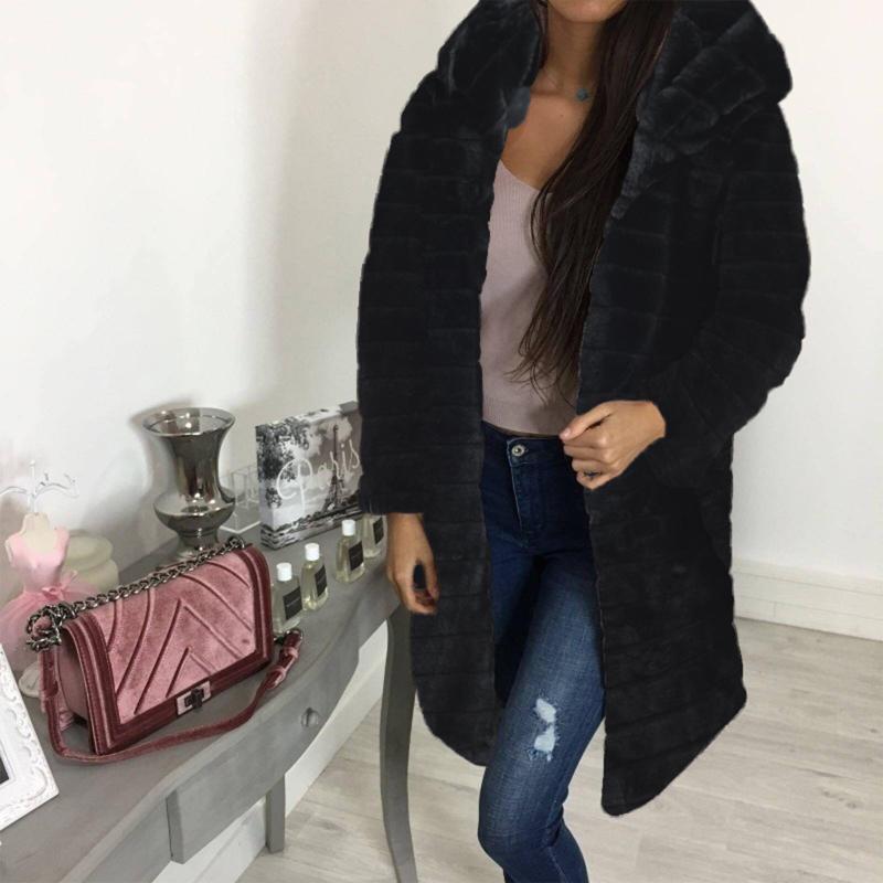 

Women' Fur & Faux 2021 Autumn Warm Winter Coat Woman Thick Ladies Solid Oversized Jackets Female Casual Plush Long Outwear, Pink
