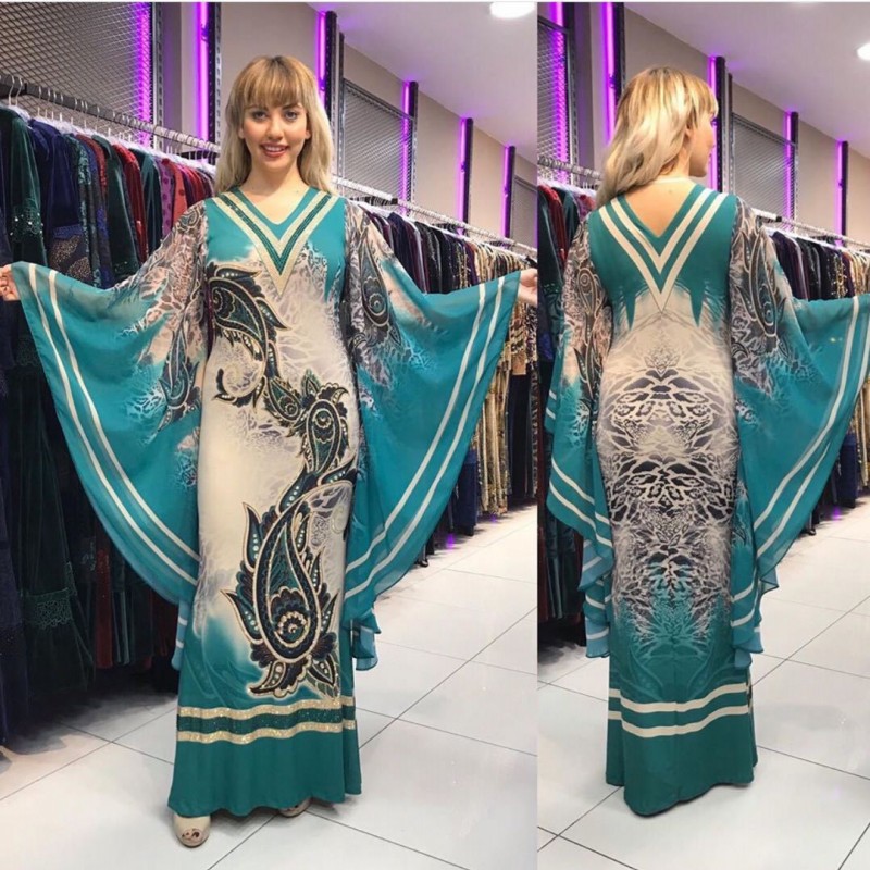 

Muslim African Dresses Women 2021 Turkey Dubai Africa Islamic Clothing Flare Sleeve Dress Moroccan Kaftan Jilbab Abaya Vestidos