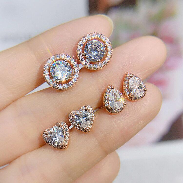 

Stud Retro Earrings For Men Luxury Gold Color Punk Jewelry Iced Out Zircon Hip Hop Ear Ring Women's Accessories Wholesale E085