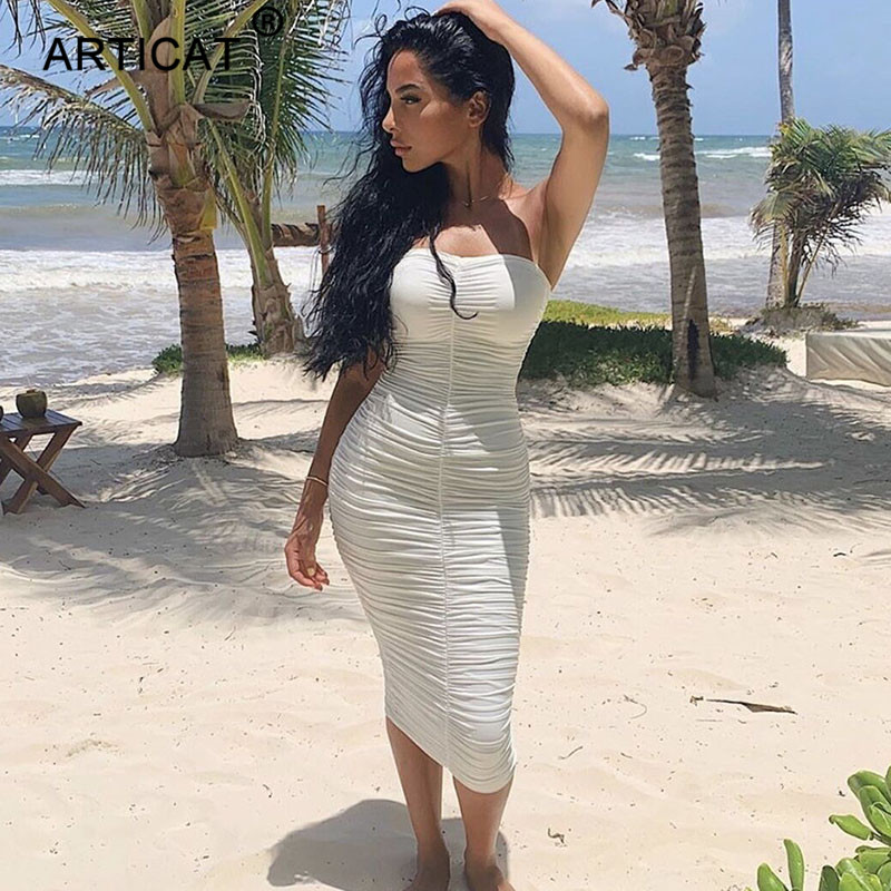 

long maxi summer dress off shoulder sleeveless bodycon ruched party dress women backless slim casual dress vestidoshigh quality, Black;gray