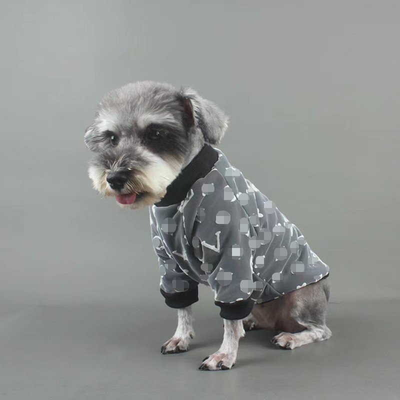 

Classic Flora Jacquard Pet Hoodies Fashion Thicken Designer Pets Sweatershirts 2 Colors Soft Touch Bichon Schnauzer Coat, As pic