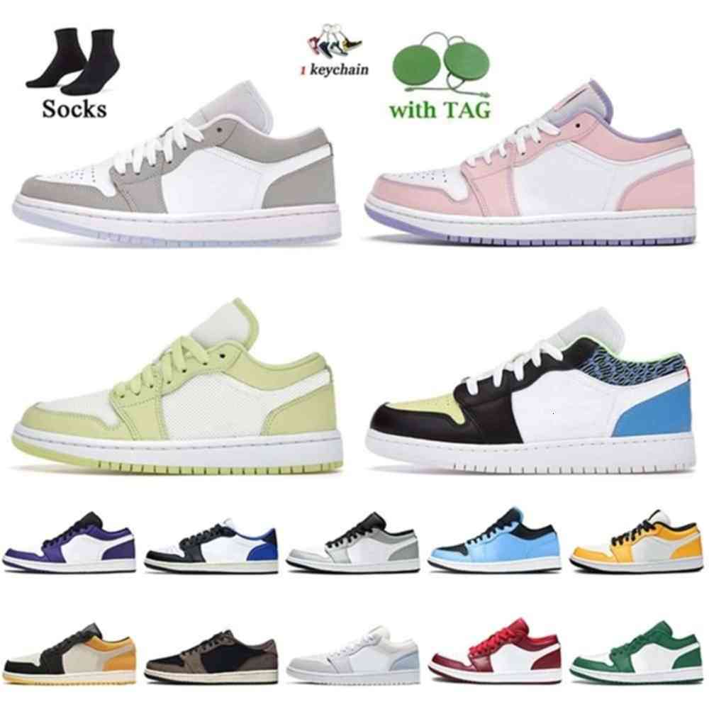 

Top Fashion 1 Low Basketball Shoes Jumpman 1s Air Jorden Wolf Grey Art Limelight Arctic Punch University Blue Paint Drip linling1212, Black