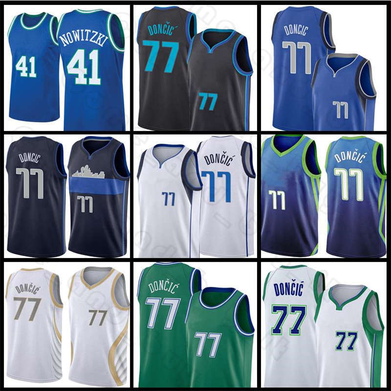 

Luka Basketball Jersey 77 Doncic Dirk 41 Nowitzki Dallas''Mavericks''Giannis 34 Antetokounmpo Ray Retro Allen 2022, Men