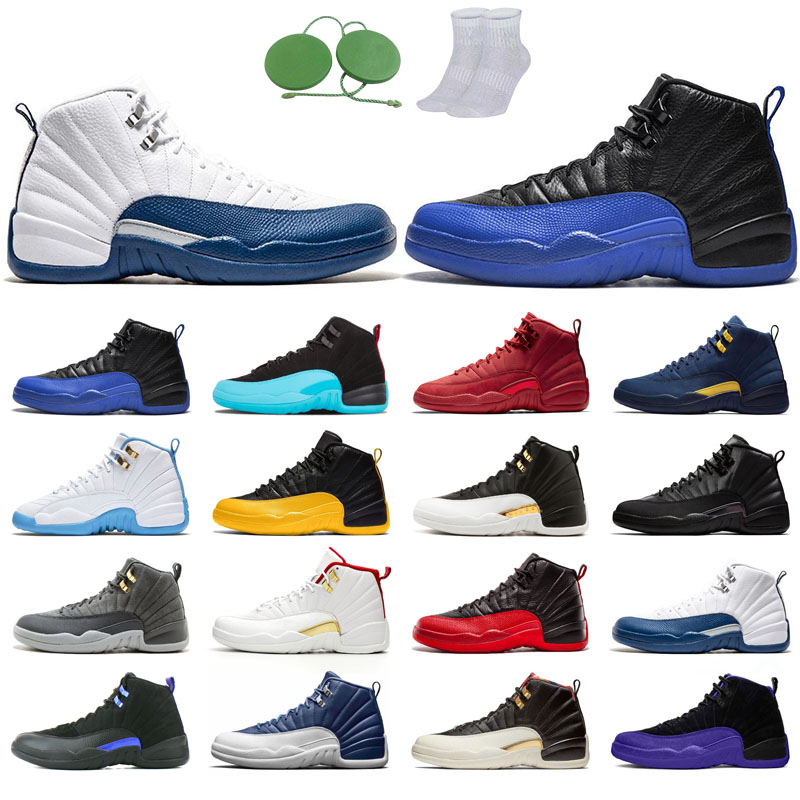 

12s man basketball shoes winterized wings University Gold Blue the master taxi reverse flu game o-black Michigan gym red gamma color FIBA Dark grey concord CNY stone, Black purple