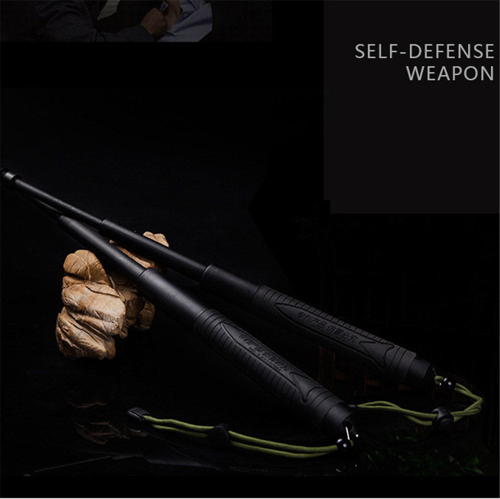 

Multitool Survival Gear Emergency Stick Three Extendable Crowbar Rejection Handheld Telescopic Flag Pole, Black