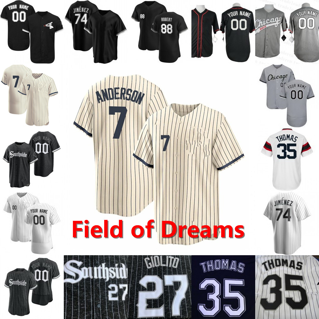 

Field of Dreams City Connect Southside Jersey Tim Anderson Luis Robert Jose Abreu Eloy Jimenez Yoan Moncada Lucas Giolito Michael Kopech Bo Jackson Craig Kimbrel, City flexbase