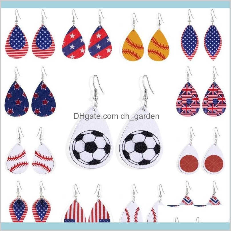 

Chandelier 14 Styles Faux Leather Dangle Creative Sports Style Women Jewelry Teardrop Statement Earrings Accessories Christmas Gift Dr
