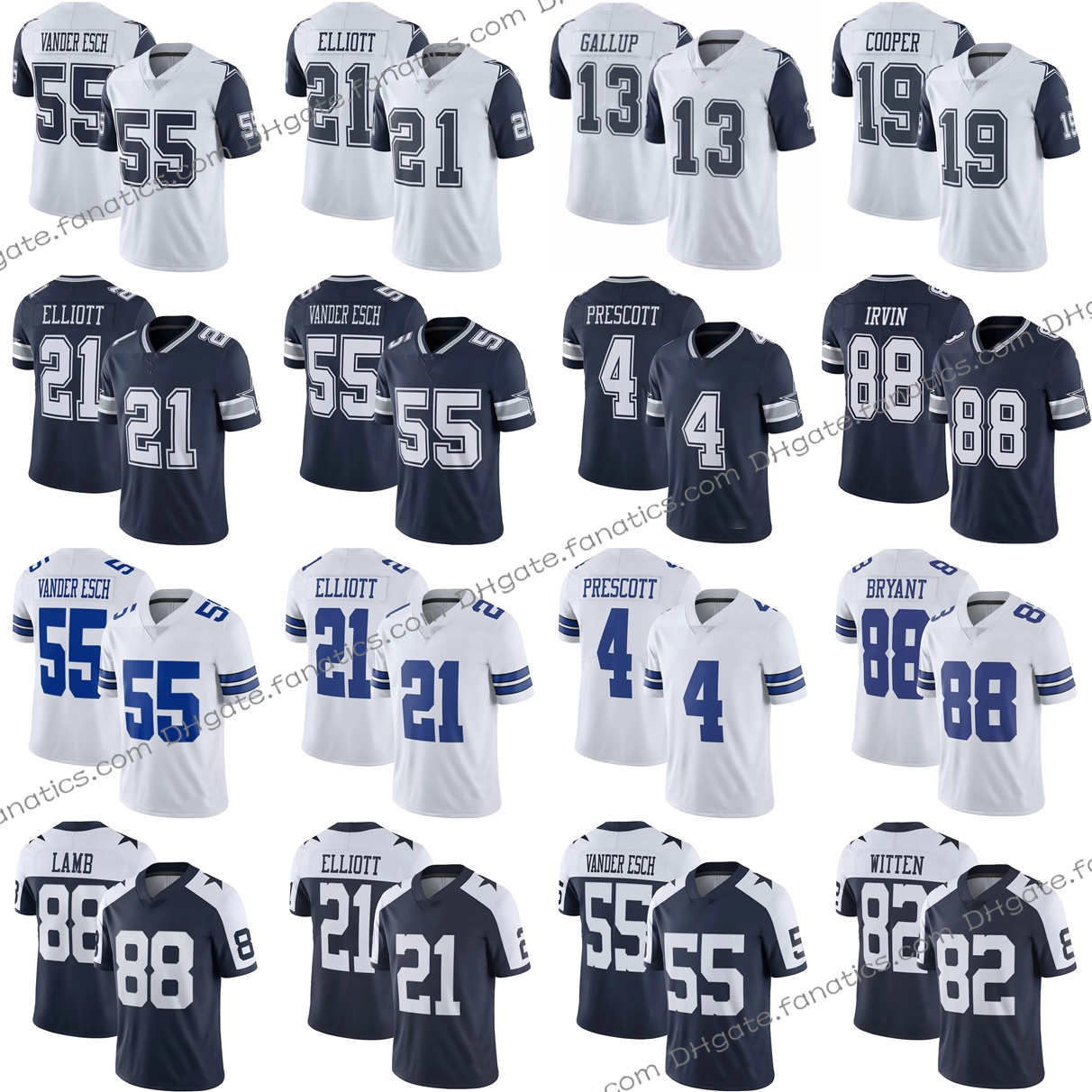 

Custom Trevon Diggs Dak Prescott Micah Parsons Football Limited CeeDee Lamb Ezekiel Elliott Amari Cooper Roger Staubach Troy Aikman Bob Lill, Black;red