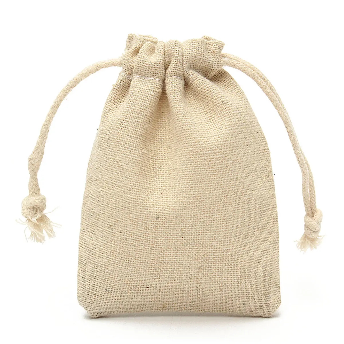 

Natural Linen Pouchs Burlap Jute Sack Jewelry Pouch Drawstring Gift Bags 8x10cm
