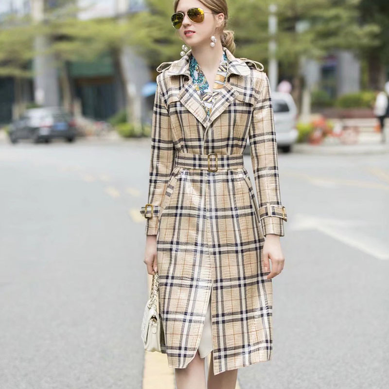 

Windbreaker female winter small temperament long knee European coat #L90021, Khaki