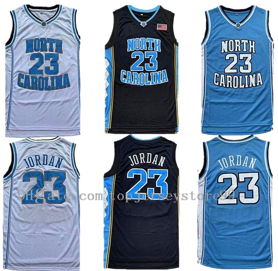 

Men College Basketball Jerseys North Carolina Tar Heels 23 Michael Jersey UNC Flying man Black White Blue Ncaa Jersey 100% Stitched, Black;red