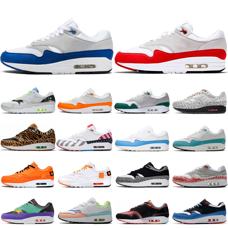 

2021 one running shoes 1 87 Anniversary Royal Daisy Pack Parra Atomic Teal University Blue Amsterdam Patch Red mens sneakers Athletic Zapatos Trainers