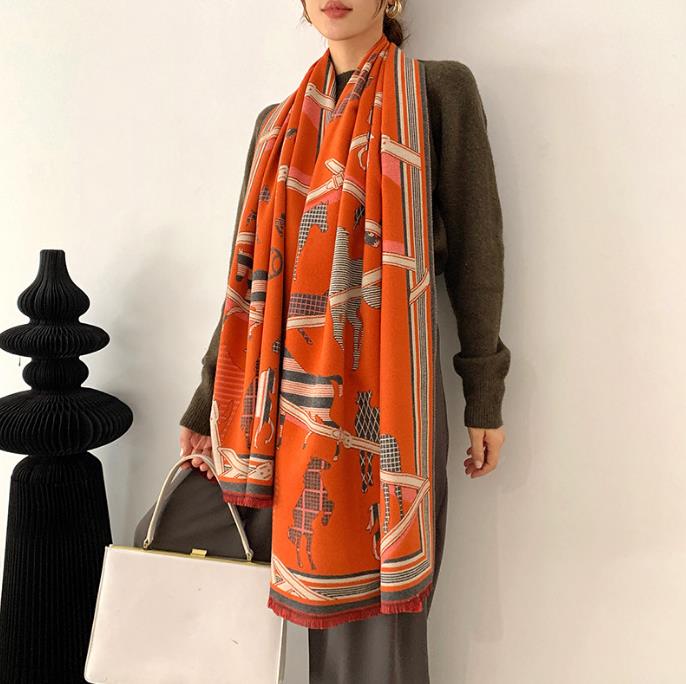 

2021 Winter Scarf Women Cashmere Scarf New Fashion Warm Foulard Lady Top Quality Scarves Multicolor Thick Soft Shawls Wraps