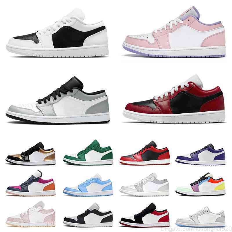 

2021 Arrival Jumpman 1 Retro Basketball Outdoor Shoes Chicago Paint Drip Panda Court Purple UNC Shattered Gym Red Light Smoke Grey Men Women
