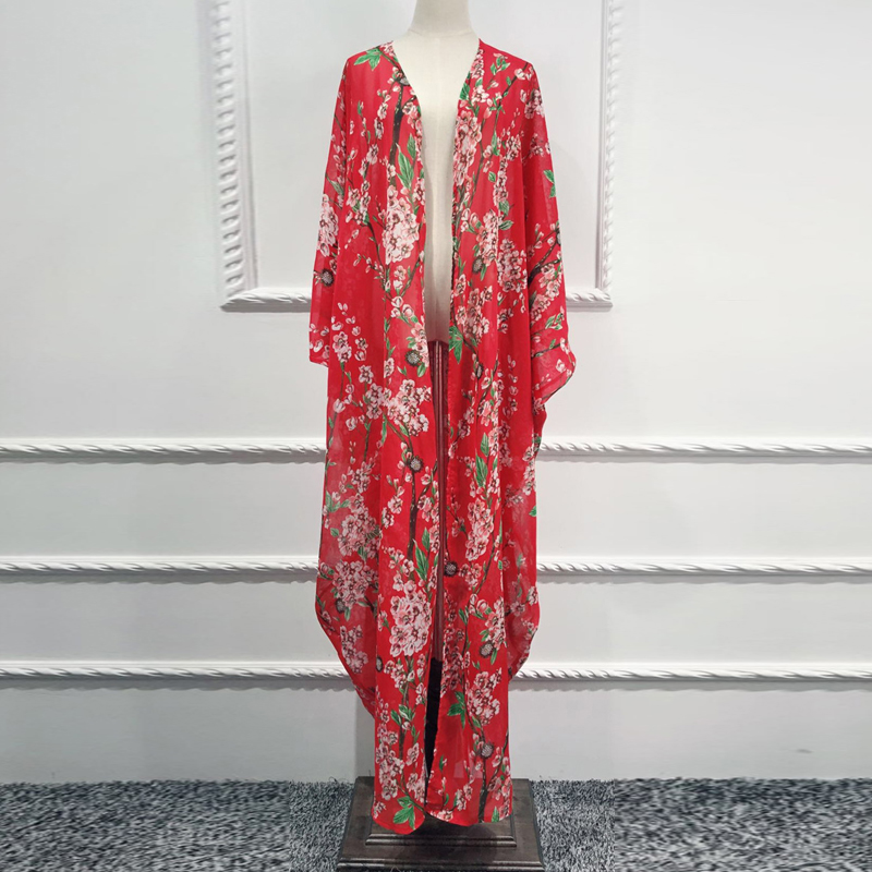 

Plus Size Abaya Dubai Muslim Abayas For Women Kaftan Floral Chiffon Maxi Hijab Cardigan Blouse Dress Turkish Islamic Clothing