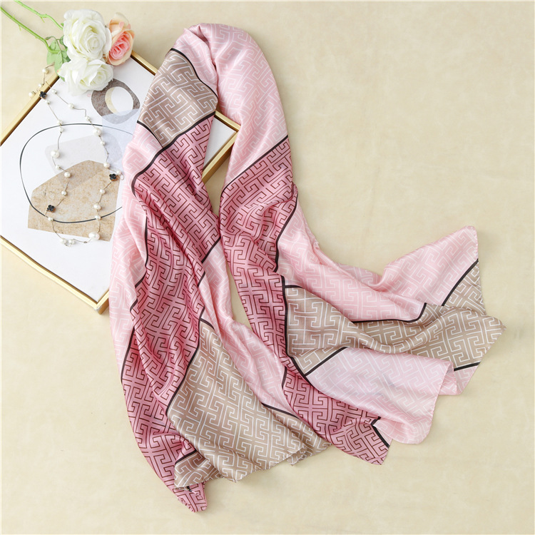 

2021 Spring Fashion Thin Style Luxury High Quality Twill Silk Scarf Mulberry Ladies Scarf 180*90cm