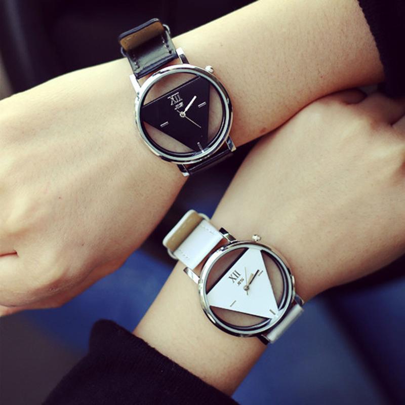 

Relogio Masculino Watch Women Fashion Unique Hollowed-out Triangular Dial Casual Bracelet Watches Wrist 2021 Wristwatches