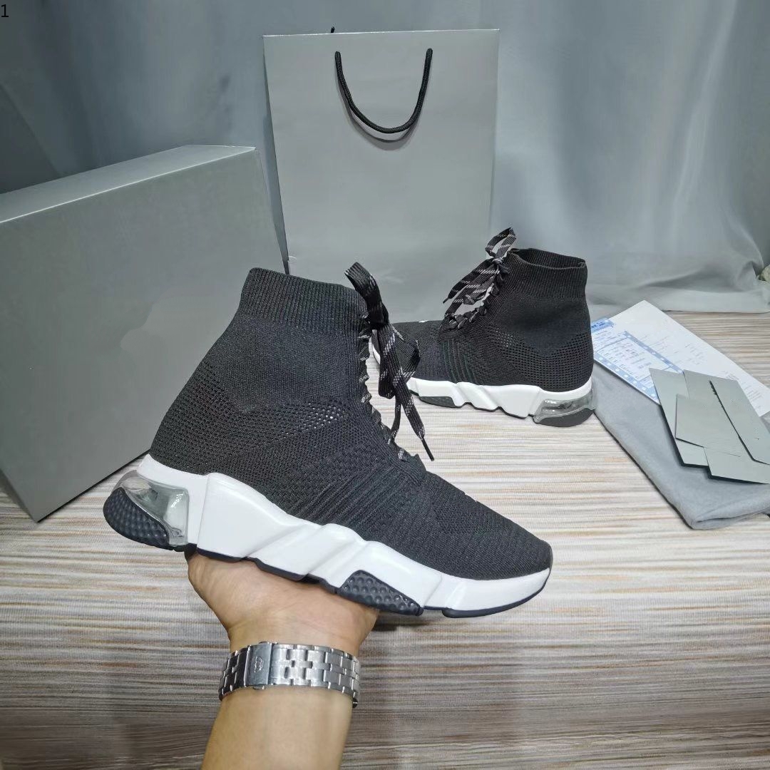 2022 Classical Trainers for Mens Stretch Women Mesh Sock Sneakers Ankle Boots Rubber Sole Trainer Runner Causal Top Quality mkj0005