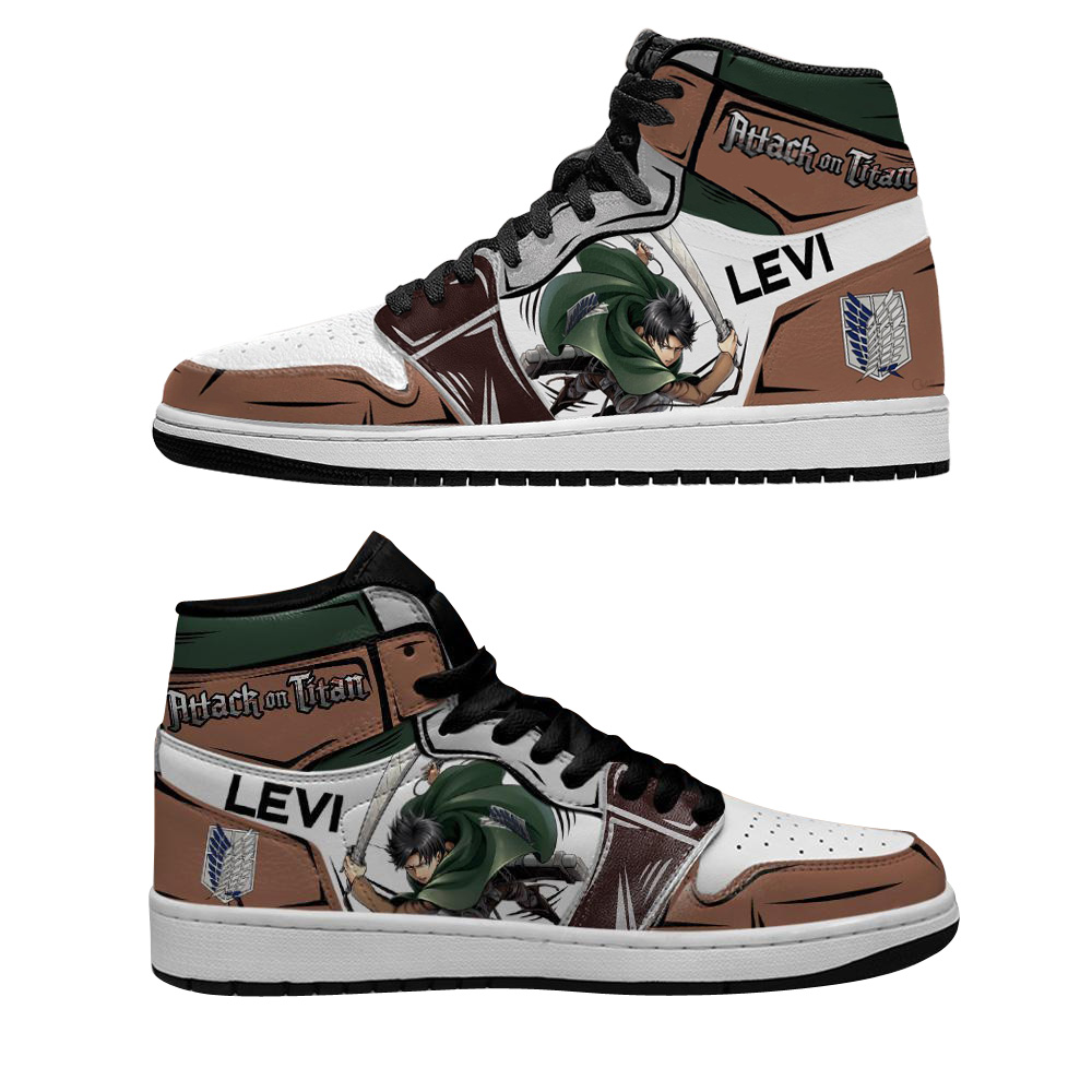 

Custom Anime Shoes for Men Women DIY Casual Sneakers Youth Classic Jumpmen 1s Fashion Design Attack on Titan Totem shoes Levi Ackerman