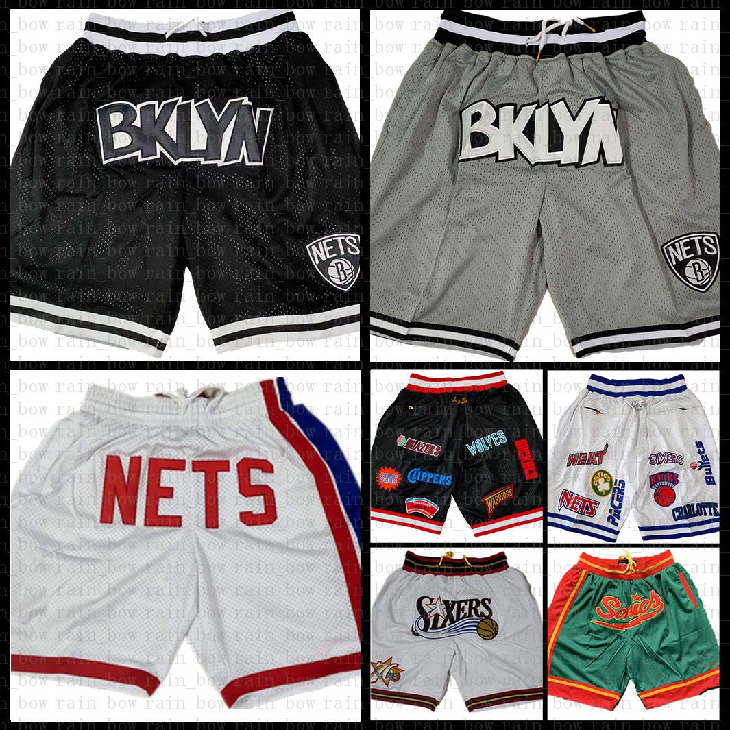 

Brooklyn Net Basketball Shorts San jersey Antonio Spurs Just DON Memphis Grizzlies New Pocket Shorts Dallas Mavericks FCBHFTRH, Black;red