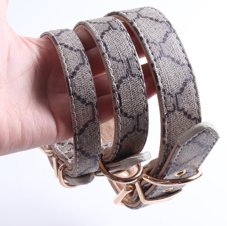 

Dog Collars Classic Presbyopia Designer Letters Pattern Print Leashes PU Leather Fashion Casual Adjustable Dogs Cats Neck Strap Cute Pet Collar