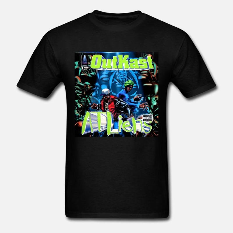 

Men' T-Shirts Outkast Atliens Rap Hip Hop Music Mens Black T-Shirt Size  To 3XL(1, Gy