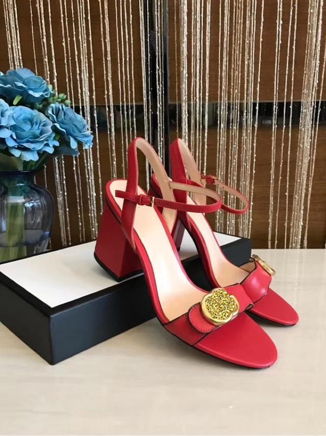 

2021 new classic ladies thick heel sandals, designer fashion ladies elegant sandals, multi-color optional + box, Black