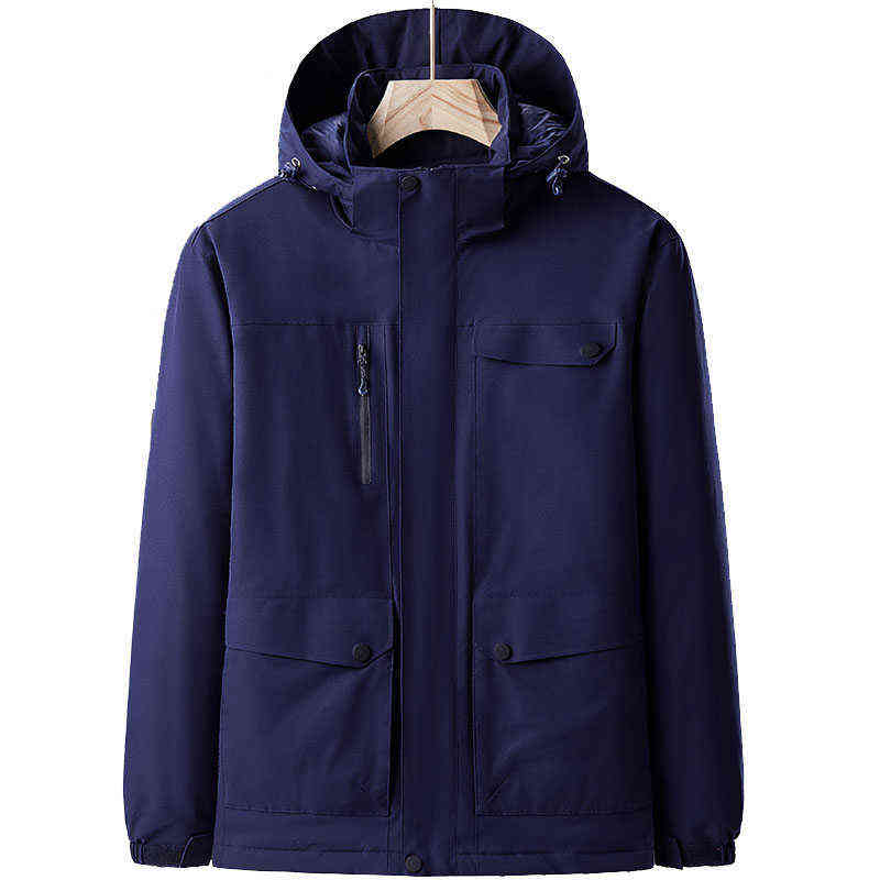 

Down Jacket Men Windbreaker Thick Windproof Waterproof Warm Tooling Jacket Autumn Winter Coat Streetwear Clothes Large Size 5xl Y1103, Black