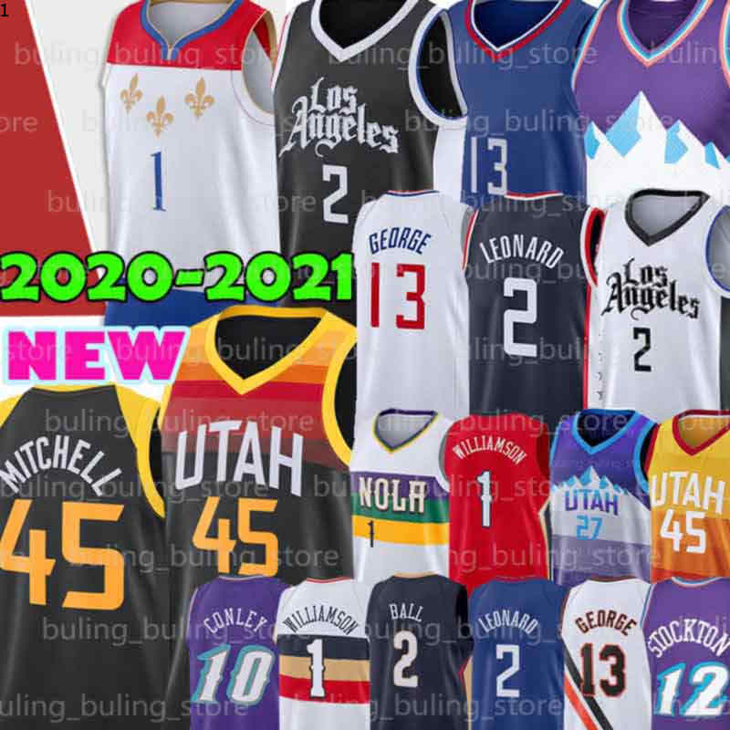 

Donovan Jersey Mitchell Leonard Williamson Paul Los George Basketball John Angeles Stockton UtahJazzLAClippersZion Kawhi Karl Rudy Malone Gobert