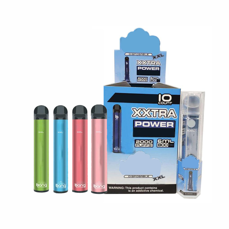 

BANG XXL Disposable Vape E Cigarette Pen Device 800mAh Batterys 6ml Pod Vapors 2000 Puffs xxtra kit Vs puff bar Plus