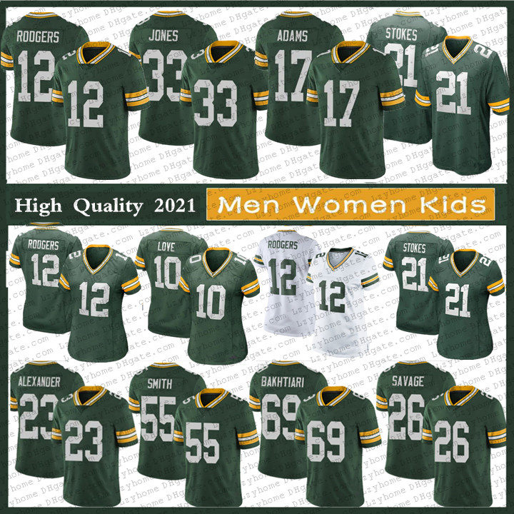 

12 Aaron Rodgers 33 Jones 21 Eric Stokes Football Jerseys Men Women Youth 69 Bakhtiari Green BayPackers10 Love 17 Davante Adams Jaire Alexander Za'Darius Smith, My store(lzyhome)