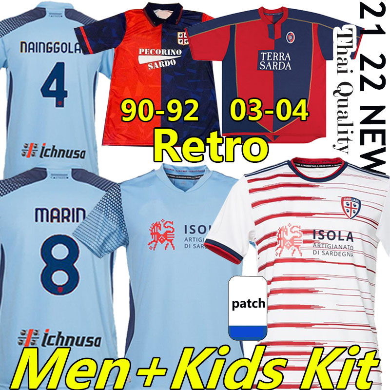

21/22 Cagliari Calcio Soccer Jerseys 2021 JOAO PEDRO NAINGGOLAN PAVOLETTI NANDEZ Godin Retro football jersey 2003 04 2005 Zola #10 Gobbi 1990 91 1992 men kids kit shirt, 20-21 home