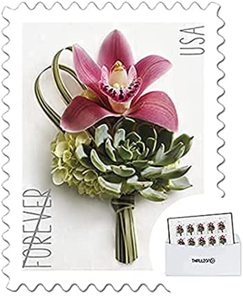 

100 USPS Stamps Postage Forever 2018 USA New Sealed Roll Coil Stamps Corsage love 01