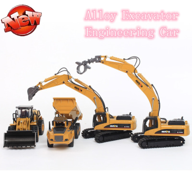 

Alloy Excavator Engineering Car Toy Model Crawler Truck Construction Vehicle High simulation Loader Dump truck Wood grab Kid gif