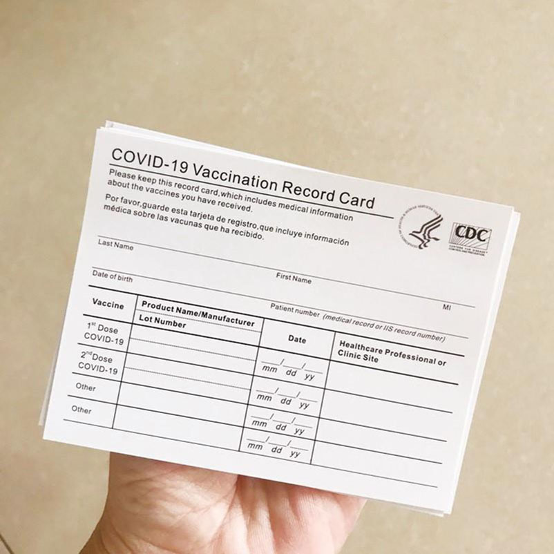 

In Stock 4*3inch CDC Paper Vaccination Card Files Vaccinated Record Cards Business Card Fills The Information Yourself Fastest delivery