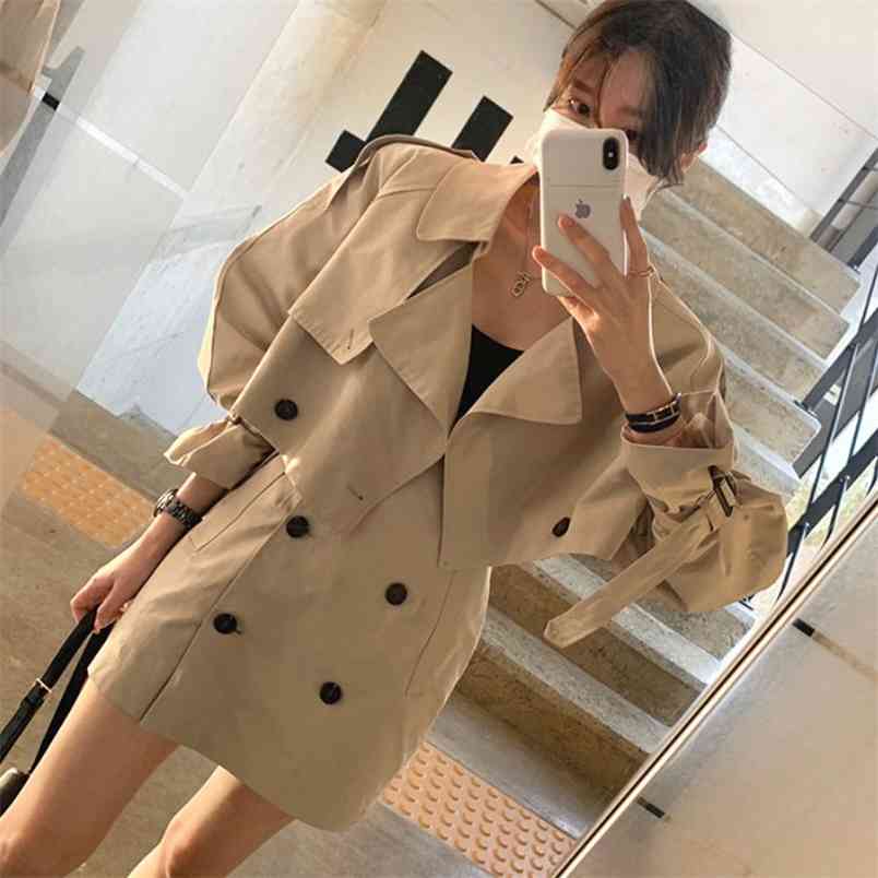 

Vintage Casual 2 Pieces Set Women Notched Collar Long Sleeve Short Blazer + High Waist Double Breasted A-Line Mini Skirt Suit 210519, Photo color