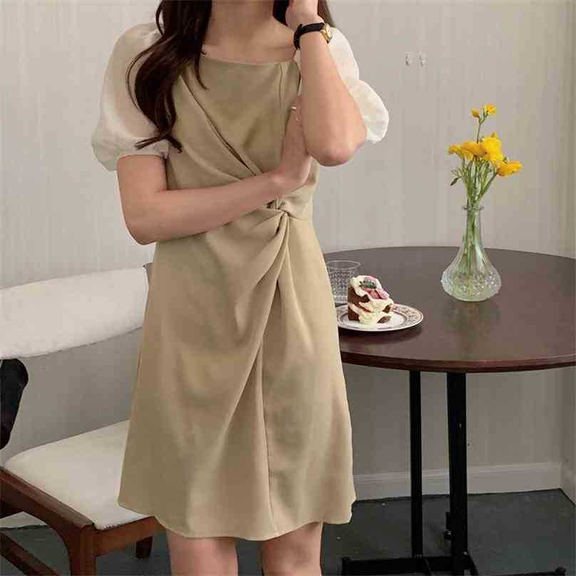 

High Street Office Lady Patchwork Mesh Slim Vestidos Sweet Prom Sexy Elegance Summer OL Femme Mini Dresses 210525, Black