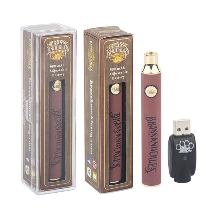 

Hottest Brass Knuckles Vape Battery 900mAh Variable Voltage Preheat E-Cigarette Batteri Pen For 510 Thick Oil Cartridge Tank
