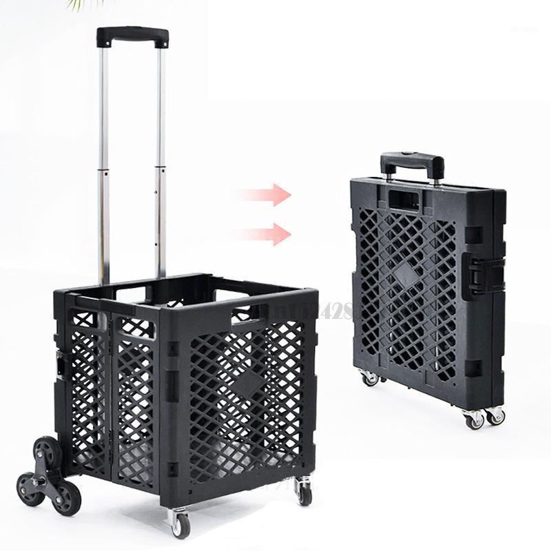 

Storage Bags Folding Cart Heavy Duty Crate Handcart With 8 Wheels Portable Tools Carrier For Travel Shopping Moving Luggage Home